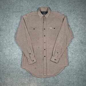 vintage Polo Sport sportsman button down Shirt Mens large Brown Plaid grid 90s